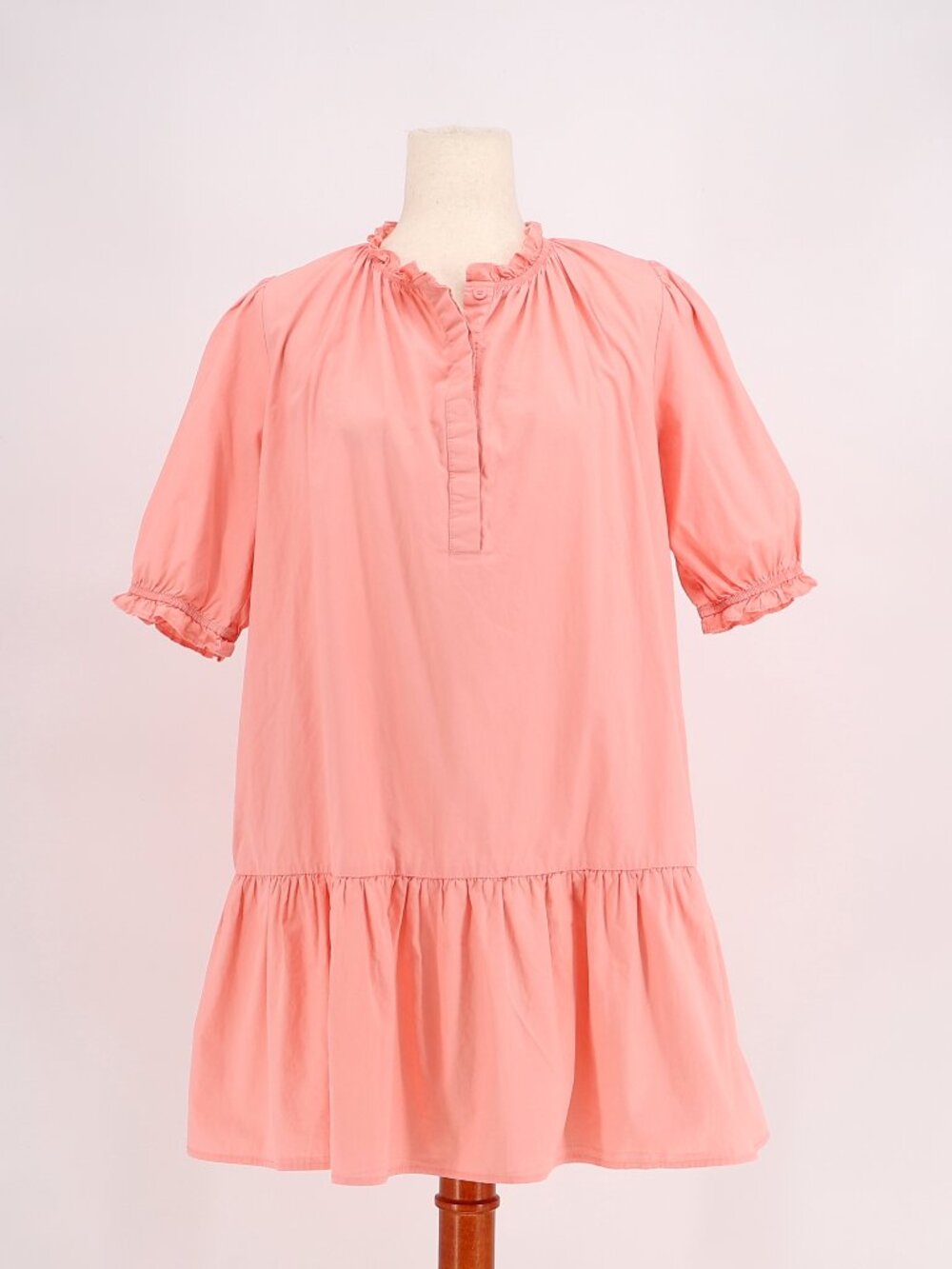 CARYN LAWN Clare Tiered Dress in Coral Pink One Size